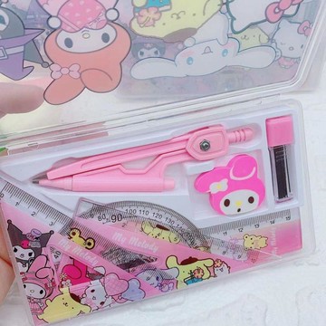 臺灣發貨>三麗鷗圓規高顏值ins圓規套裝日系可愛少女圓規文具畫圓用製圖JSL