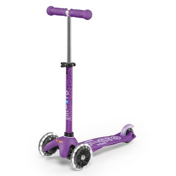 micro scooters mini Deluxe LED發光前輪滑板車 2~5歲適用  紫色  1個  手把高 49~68cm 踏板 30 x 11cm