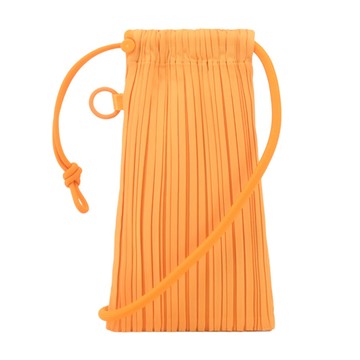 ISSEY MIYAKE 三宅一生 PP 褶皺迷你斜背包-黃橙