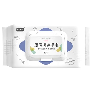 佳蓉 廚房清潔濕紙巾 含APG去油因子 輕松去油汙 80抽  濕巾尺寸 14 x 18cm  4包