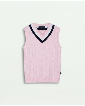 Brooks Brothers Girls Tennis Sweater Vest | Light Pink | Size 12