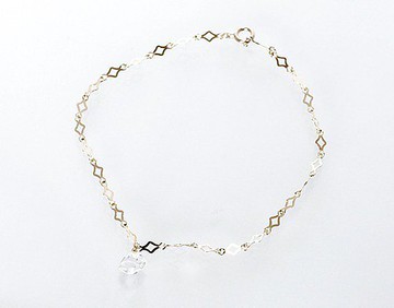 [K10YG] Wearing light] Diamond shape chain & Herkima 鑽石手鍊