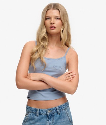 Superdry Women's Athletics Essentials Cami Top Light Blue Size: 6
