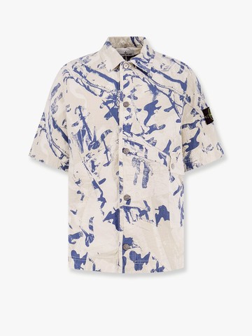 Organic cotton shirt with iconic patch - STONE ISLAND - gender_Man