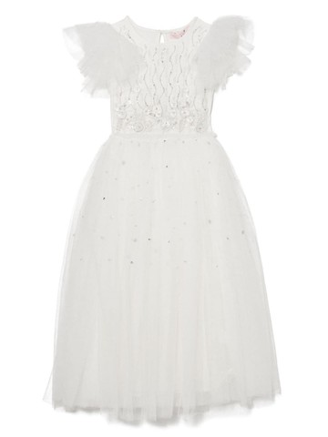 Tutu Du Monde - White Wisteria embroidered tulle dress - kids - Cotton/Nylon - 8-9