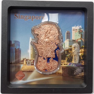 快速出貨  千人收藏城市系列-新加坡魚尾獅 2023年 薩摩亞 鑲琺瑯硬幣20分 紀念銅幣