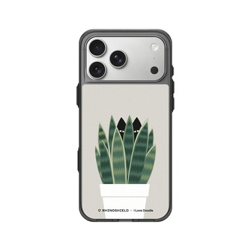 iPhone 17 Pro Max Clear (相機按鈕) 酷墨灰 - ilovedoodle (Lim Heng Swee) - Cat and Plant - 貓迷藏