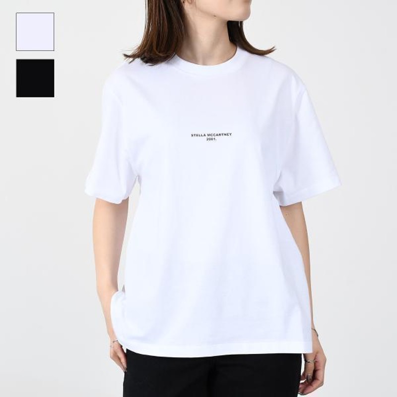 STELLA McCARTNEY ステラマッカートニー ロゴT Tシャツ コットン レディース トップス ホワイト WHITE ブラック BLACK  511240 SMW21 AW20 | LINEショッピング