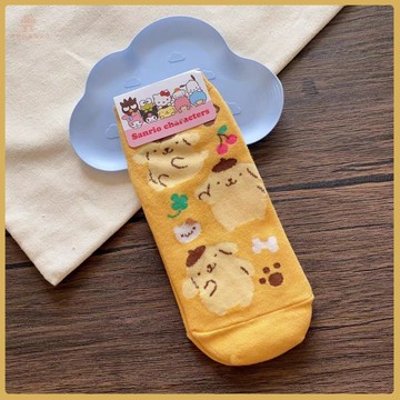 🧸兒童襪子🧸夏季兒童卡通襪可愛玉桂狗美樂迪庫洛米凱蒂貓帕恰狗運動籃球襪子 RENF
