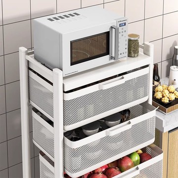 廚房置物架小推車抽屜式多功能置物架多層收納架子落地水果蔬菜籃 c8141