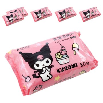 Sanrio 三麗鷗 酷洛米柔膚濕紙巾 冰淇淋  1入  6包