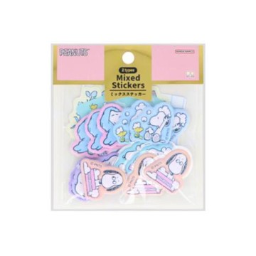 小禮堂 Snoopy 史努比 PVC立體貼紙&造型貼紙組 21入組 (生活款)