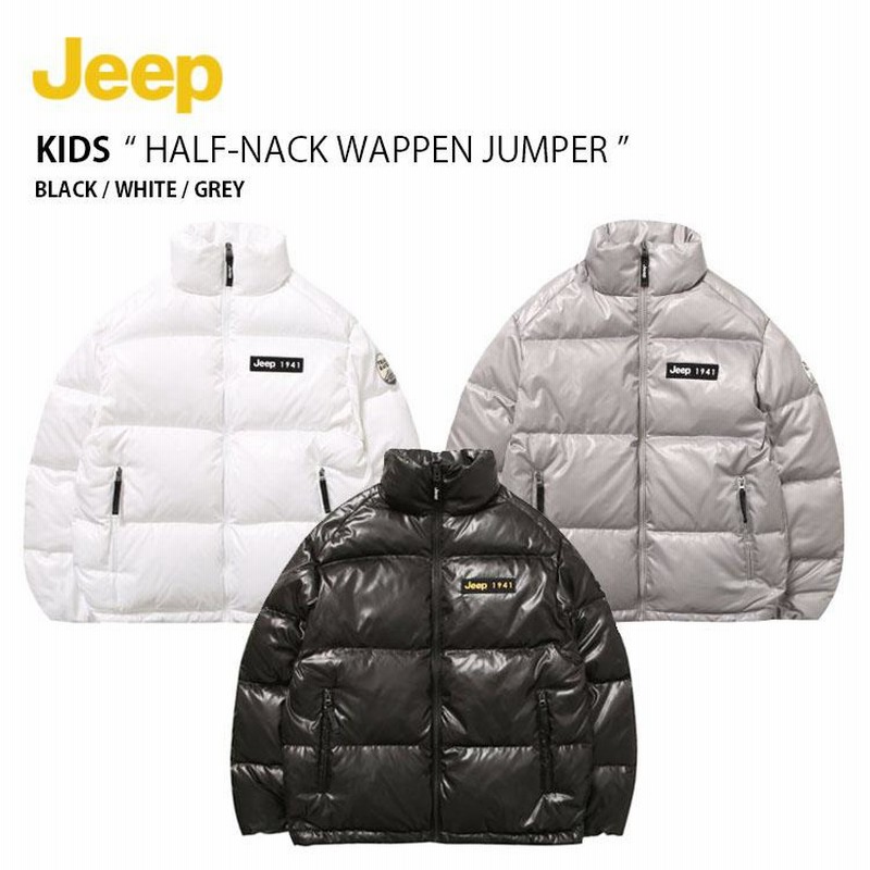 Jeep ジープ キッズ ダウンジャケット HALF-NACK WAPPEN JUMPER ハーフネック ワッペン ジャンパー ダウン ジャケット  ジップアップ ロゴ 子供用 KM4JPU403 | LINEブランドカタログ