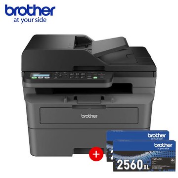 【Brother】 MFC-L2805DW 商務黑白雷射複合機+TN-2560XL黑色碳粉匣2入