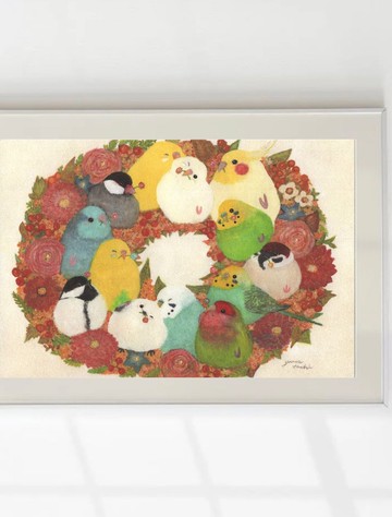 A4藝術海報 櫻花 台灣擬鴝 虎皮鸚鵡 鸚鵡 鳥 小鳥 野鳥 麻雀 雞尾鸚鵡 翠鳥