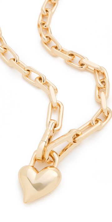 Jenny Bird Padlock Heart Pendant Necklace High Polish Gold One Size