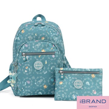 iBrand後背包 趣味派對尼龍口袋後背包-探索樂園