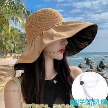 防曬遮陽帽女士蝴蝶結防紫外綫遮臉洋氣漁夫帽草帽透氣夏網紅度假 遮陽帽 防曬帽 漁夫帽女 女生帽子  防曬遮陽帽 遮陽帽女