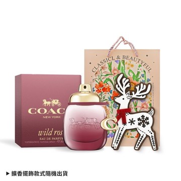 COACH 曠野玫瑰淡香精禮讚組(香精30ml+麋鹿擴香擺飾)-附禮袋-國際航空版