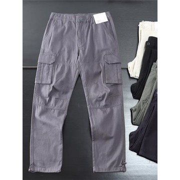 戶外伐木工裝！外貿男裝棉布多口袋工裝休閑直筒收口褲直筒長褲男