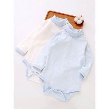 嬰兒高領哈衣秋冬季男女寶寶三角包屁衣純棉連體衣保暖內衣長袖款