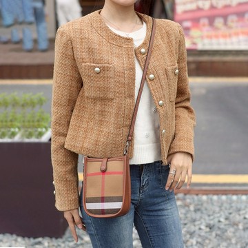 手機包 便攜包 蹦迪包 格子帆布包 帆布包 女生小包包 經典包包 生日禮物 真皮斜背包 女包包 斜背包 側背包 708