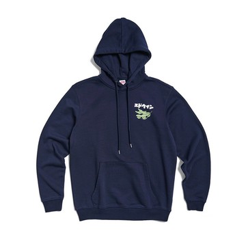 EDWIN 東京散策系列 毛豆三兄弟連帽長袖T恤-男女款 (丈青色)