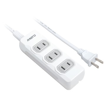 RASTO FE7 三插二孔延長線 灰色  1.8m  1條