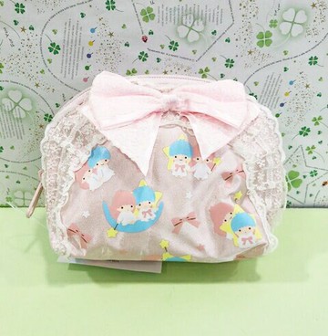 【震撼精品百貨】Little Twin Stars KiKi&LaLa 雙子星小天使 雙子星化妝包-蕾絲#29015 震撼日式精品百貨