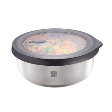 GEFU 不銹鋼微波保鮮盒 圓形 1L  1個  1個容器 + 1個密封蓋