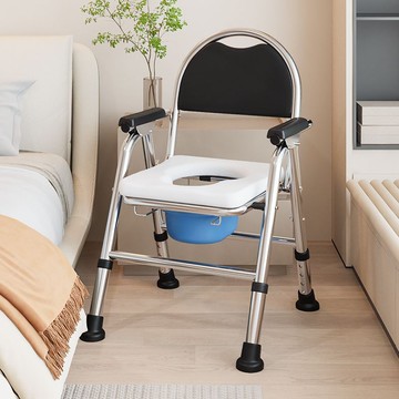 免運 沐浴椅洗澡椅經濟實惠不銹鋼坐便椅老人家用結實折疊坐便器孕婦室內便攜式移動馬桶醫用