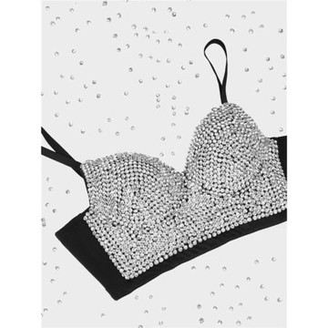 Bright diamond top top tank top 釘珠吊帶背心亮鉆抹胸美背文胸