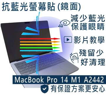 【Ezstick】Apple Macbook pro 14 A2442 14吋 防藍光 亮面 螢幕貼 抗藍光