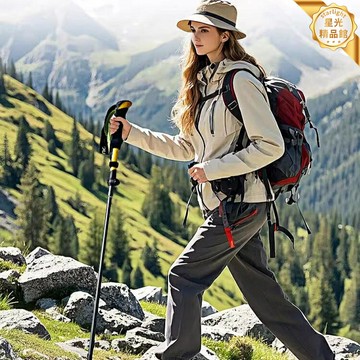 【德國精工】登山杖 徒步手杖 登山裝備 戶外手杖 伸縮手杖 徒步裝備 鋁合金材質 快鎖調節 防滑手柄 男女通用 戶外徒步登山