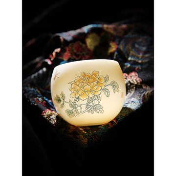 唐舍牡丹德化白瓷陶瓷茶杯品茗杯羊脂玉瓷主人杯單杯家用功夫茶具