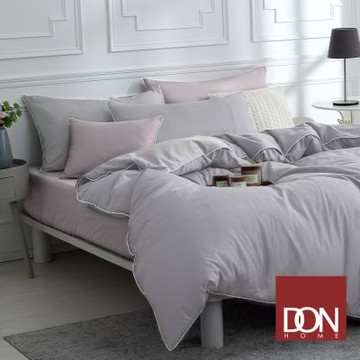 DON 單人300織長絨棉兩用被床包組(時光漫旅)-銀杏灰x荷香紫