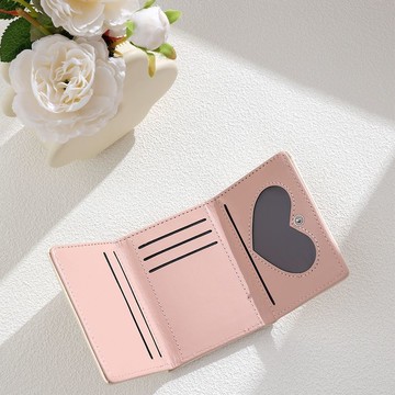 𝑳𝒖𝒄𝒌𝒚 𝒑𝒂𝒄𝒌✨可愛女士卡包 時尚扣帶PU短三折零錢包wallet