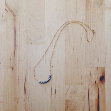 項鍊・飾有美麗淡水珍珠和14KGF黑色線條的項鍊・ Line N01