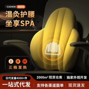 加熱腰靠墊辦公室艾灸腰靠座椅護腰久坐神器電發熱靠背汽車托腰墊