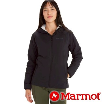 【Marmot】女彈性保暖連帽外套(PrimaLoft)『黑色』M12693 戶外 露營 登山 健行 休閒 時尚 保暖 連帽外套