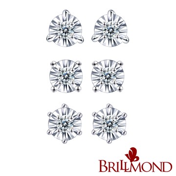 【BRILLMOND】鑽石耳環 PT950鉑金 璀璨光芒三款選