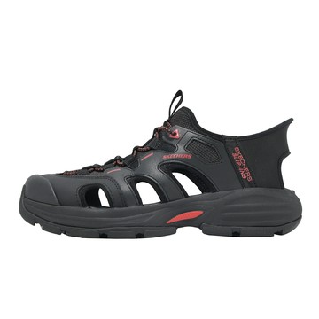 Skechers 戶外涼鞋 Fairport 男鞋 黑 紅 輕量 緩衝 護趾 涼拖鞋 205475BLK