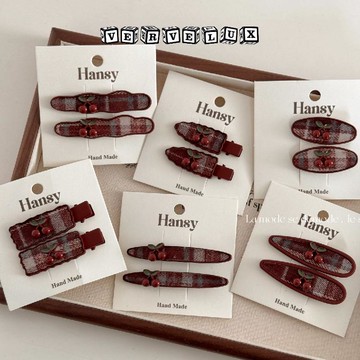 两件9.9折🔥臺灣出貨🔥可開發票✅甜美少女可愛水果櫻桃髮夾邊夾學院風格紋合鴨嘴夾劉海夾新款