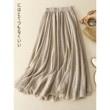 高級感時尚休閑高腰雪紡半身裙女夏季薄款寬松顯瘦飄逸大擺A字裙