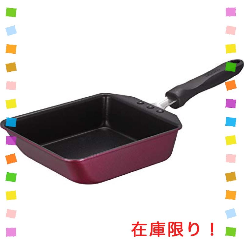 サーモス デュラブル 玉子焼きフライパン 13×18.5cm レッド KFH-013E 