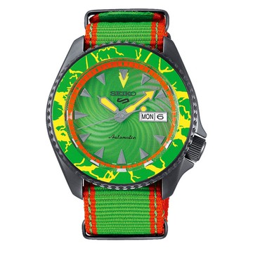 【SEIKO精工】5 Sports 快打旋風 SRPF23K1 布蘭卡 聯名機械錶 42.5mm 綠 4R36-08T