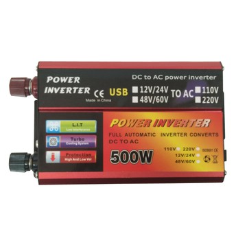 戶外電源 大功率逆變器 車載電瓶轉換 汽車備用電源12V/24V 48V/60V轉110V220V自動識別輸入電壓逆變器 500W修正弦波