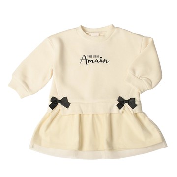 akachan honpo - 假兩件 洋裝-米白色