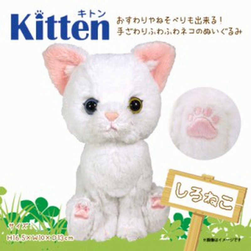 ぬいぐるみ 猫 キトン シロネコ オッドアイ Kitten P1362 お座り ねそべり ぷっくり肉球 サンレモン 通販 Lineポイント最大1 0 Get Lineショッピング