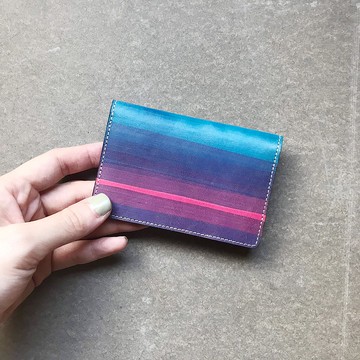 卡夾_名片夾_極簡版4卡位_ 胭脂粉混刷里昂藍